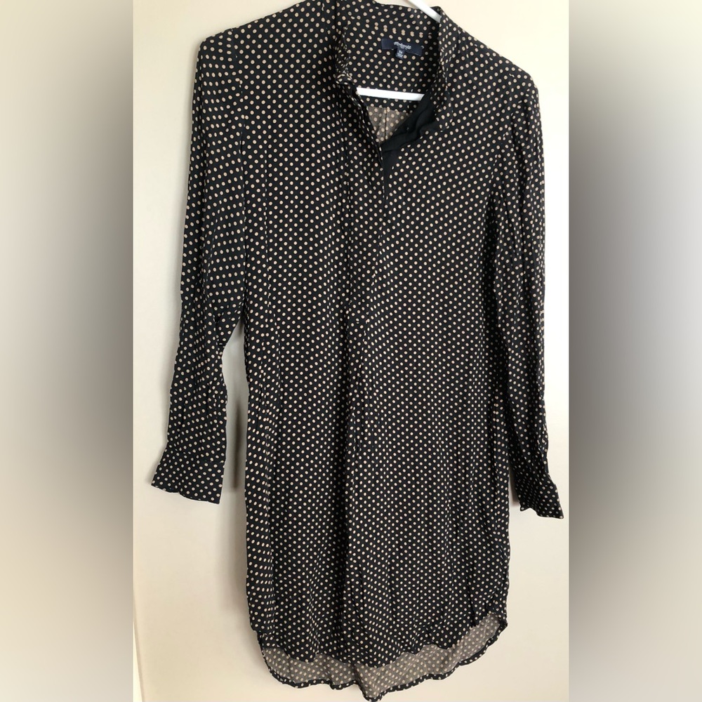MADEWELL Black & Cream Polka Dot Dress  Size  XS